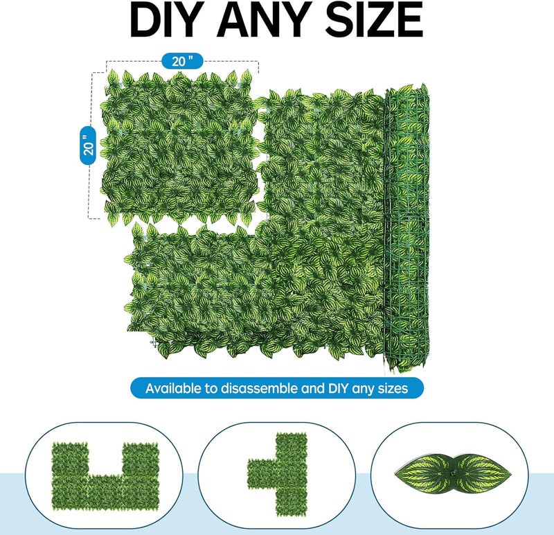 Skloopearg Artificial Ivy Privacy Fence Screen,40"x40" UV-Anti Fake Leaves Plant Vine,Privacy Hedges Wall for Indoor Outdoor Garden Backyard Decor,Color Watermelon Leaves - Image 2